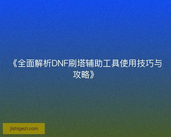 《全面解析DNF刷塔辅助工具使用技巧与攻略》